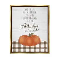 Stupell Industries Autumn Seasonal Phrase Framed Floater Canvas Wall Art