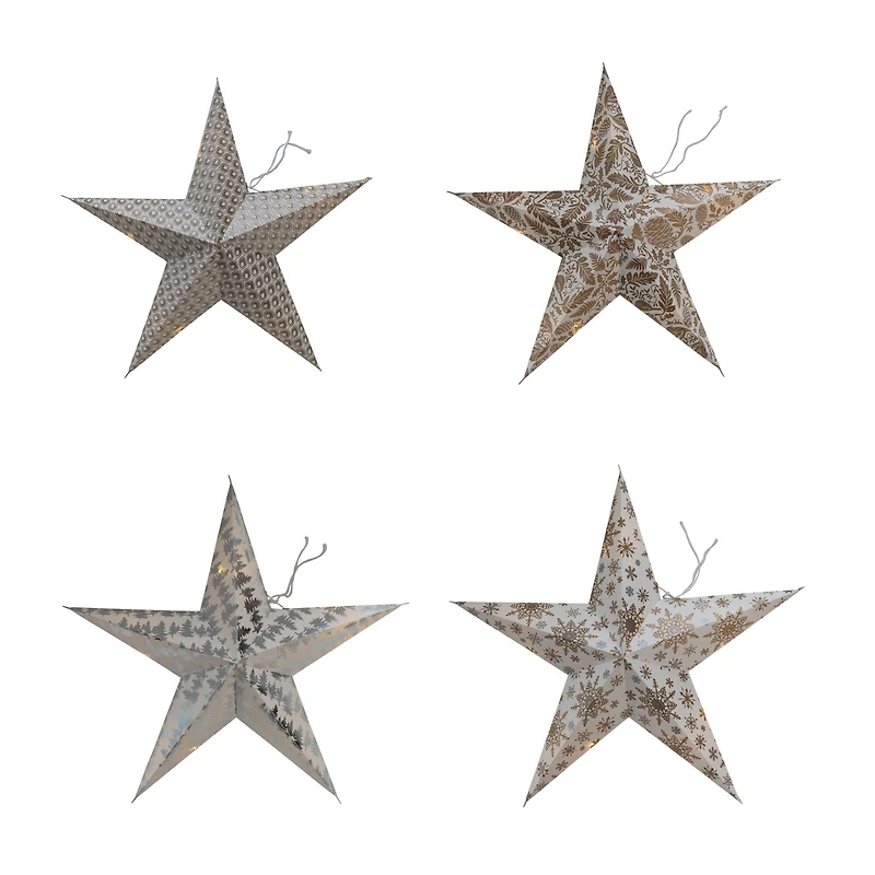 Hello Honey® 18" Paper Star Ornament Set with LED Light