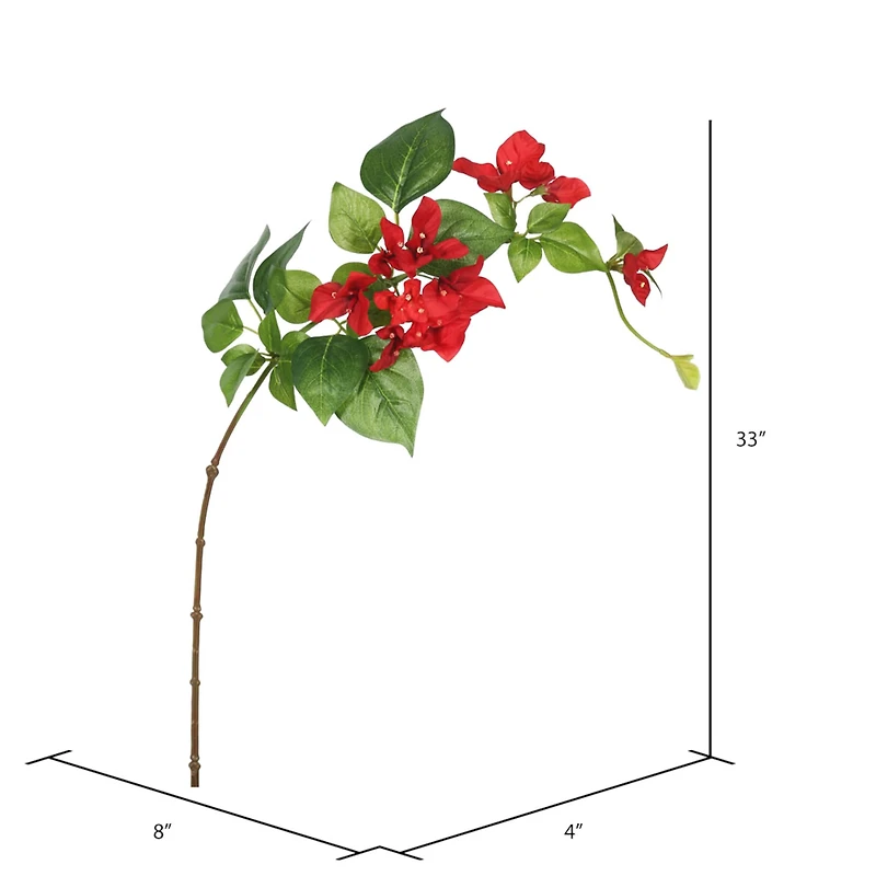 Red Bougainvillea Stem, 3ct.
