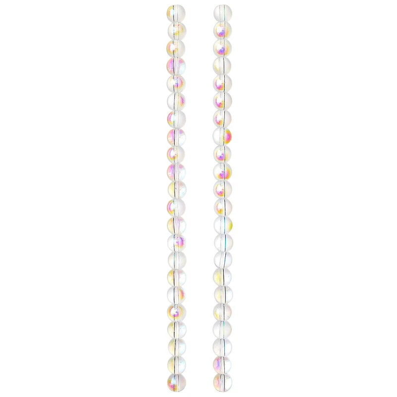 Crystal Aurora Borealis Faceted Glass Round Beads, 8mm by Bead Landing™