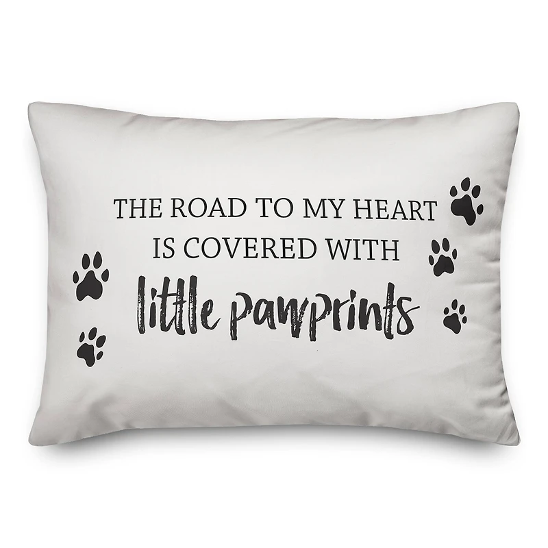 Pawprint Road to My Heart Throw Pillow