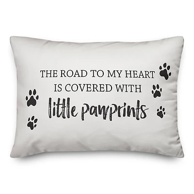 Pawprint Road to My Heart Throw Pillow