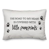 Pawprint Road to My Heart Throw Pillow