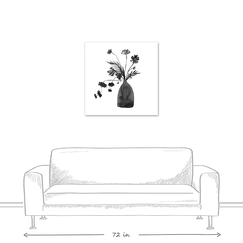 Monochromatic Floral III 30" x 30" Canvas Wall Art