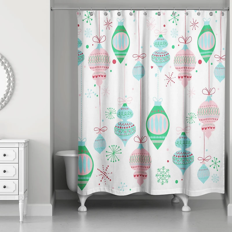 Retro Funky Ornaments Shower Curtain