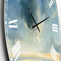 Designart 'Blue Coastal Sunrise Traditional Wall Clock