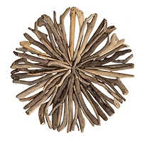 Hello Honey® 18" Natural Round Handmade Driftwood Footed Tray