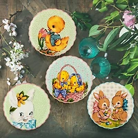 Mr. Cottontail 8" Scalloped Easter Plates Set