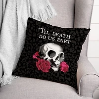 Til Death Do Us Part Skull Throw Pillow