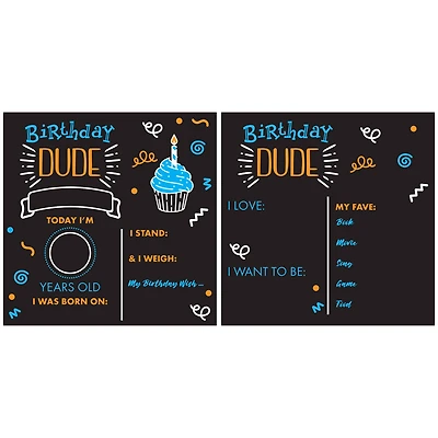 RoomMates 12" Double-Sided Birthday Dude Chalkboard