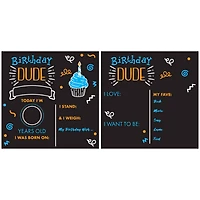 RoomMates 12" Double-Sided Birthday Dude Chalkboard