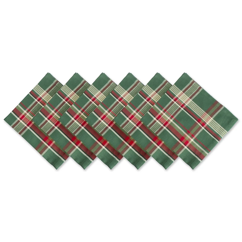 Dark Green Plaid Napkin, 6ct.