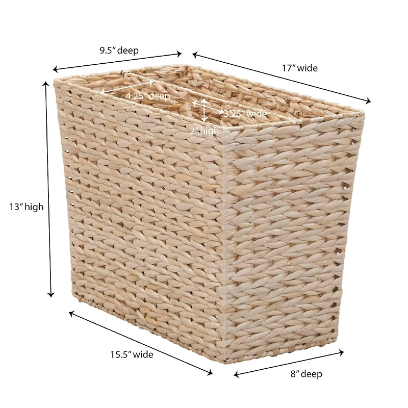 Household Essentials 17" Cattail Wide Side by Side Magazine Rack