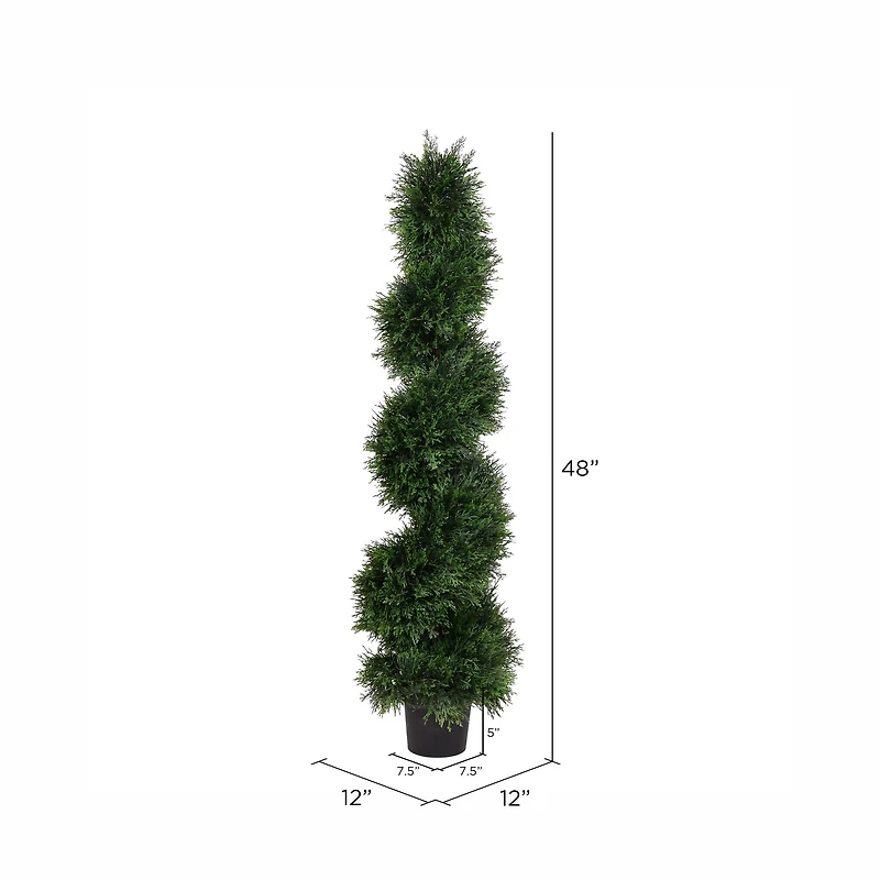 4ft. Artificial Potted Green Cedar Spiral Tree