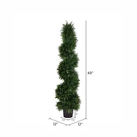 4ft. Artificial Potted Green Cedar Spiral Tree