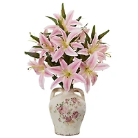 Lily Artificial Arrangement in Floral Jar