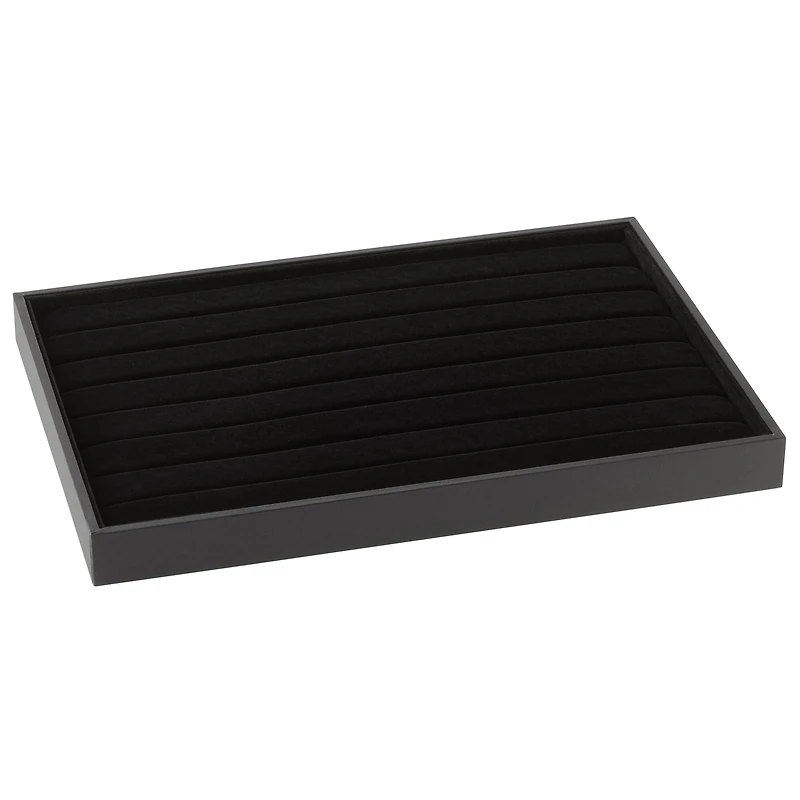 12 Pack: Black Velvet Ring Display Tray by Bead Landing™