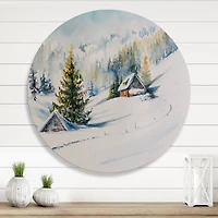 Designart - Little House In The Winter Mountains