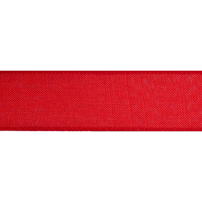 1.5" x 30ft. Red Wired Faux Linen Ribbon by Celebrate It™ Specialty