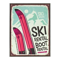 Framed Ski Lodge Wall Sign