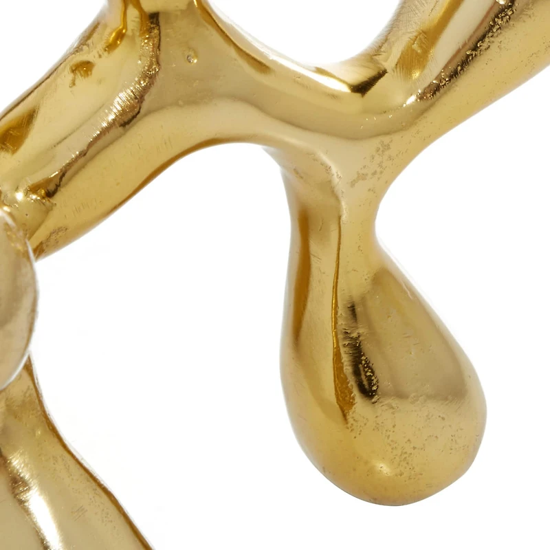 CosmoLiving by Cosmopolitan 9" Gold Aluminum Contemporary Abstract Sculpture