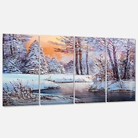 Designart - Forest in Winter Sunset