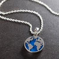 Silver & Blue Round Earth Pendant by Bead Landing™