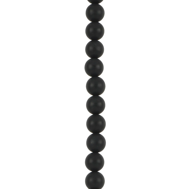 8mm Round Black Matte Dyed Agate Beads by Bead Landing™