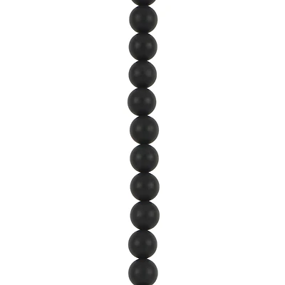 8mm Round Black Matte Dyed Agate Beads by Bead Landing™