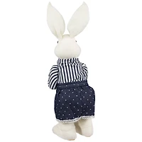 19" Navy Blue Standing Girl Bunny with Basket Easter Figure
