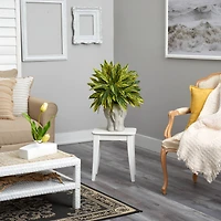 25" Spiderwort Plant in White Elephant Shaped Planter