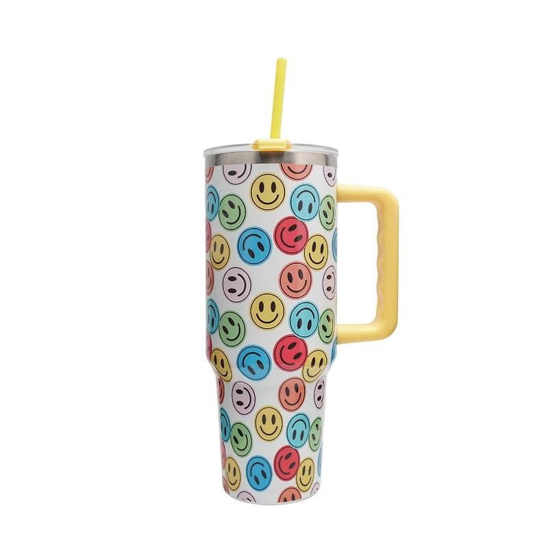 40oz. Smiley Face Stainless Steel Insulated Tumbler by Ashland®