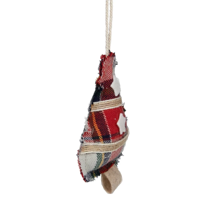 4" Plaid Christmas Tree Shaped Plush Ornament