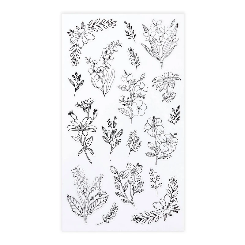 12 Pack: Black Flower Stickers by Recollections™
