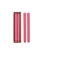 Hello Honey® 10" Pink Unscented Hobnail Taper Candles, 2ct.
