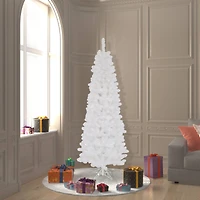 6.5ft. Pre-Lit Sparkle White Spruce Artificial Christmas Tree, Clear Dura-Lit Lights