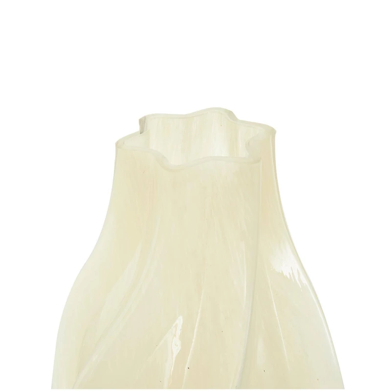 Yellow Glass Wavy Ombre Vase Set