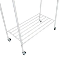 Honey Can Do White Garment Rack With Shoe Shelf