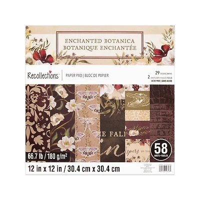 12" x 12" Enchanted Botanica Paper Pad by Recollections™, 58 Sheets