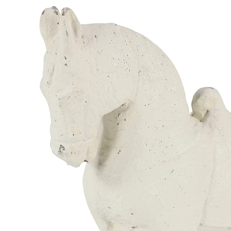 14" White Fiberglass Vintage Horse Sculpture