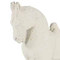 14" White Fiberglass Vintage Horse Sculpture