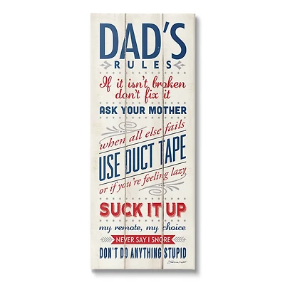Stupell Industries Dad'S Rules Canvas Wall Art