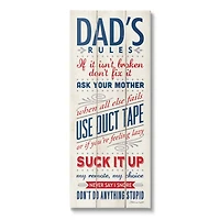 Stupell Industries Dad'S Rules Canvas Wall Art