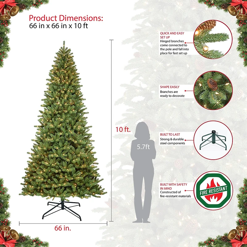 10ft. Pre-Lit Berkshire Fir Artificial Christmas Tree, Clear Lights