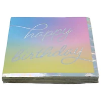 Happy Birthday Ombre Lunch Napkins with Iridescent Foil Edges, 20ct. by Celebrate It™
