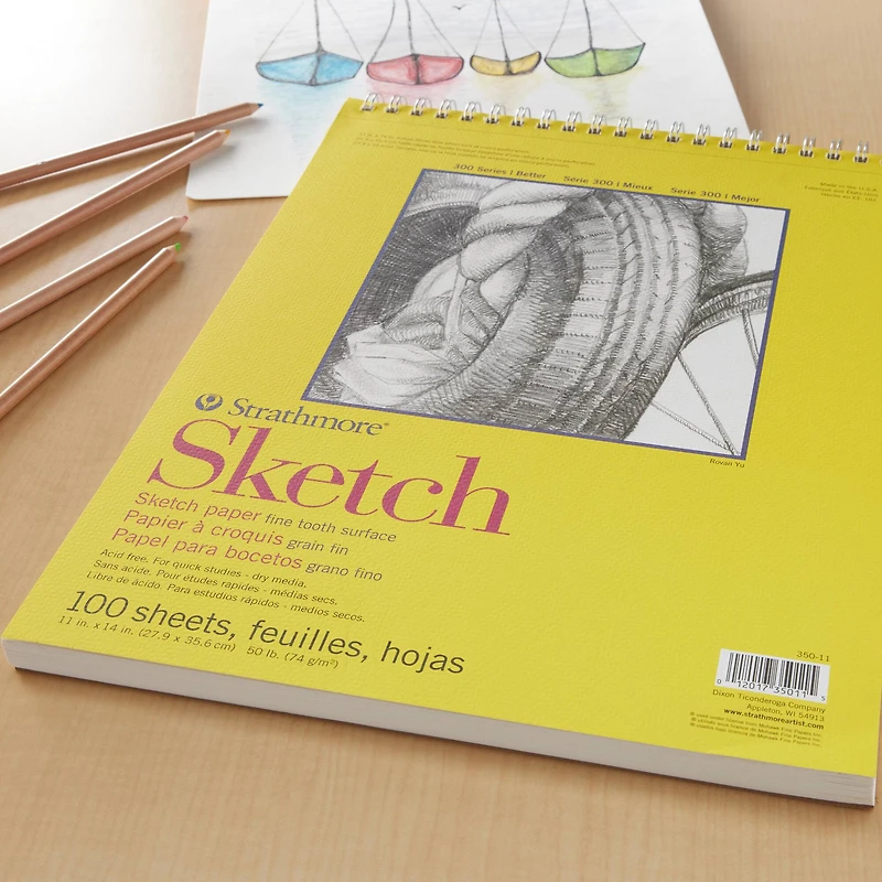 Strathmore® 300 Series Wired Sketch Paper Pad