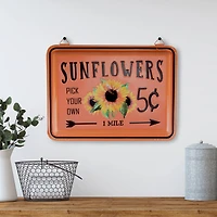 Fall Harvest Orange Sunflowers Wall Sign