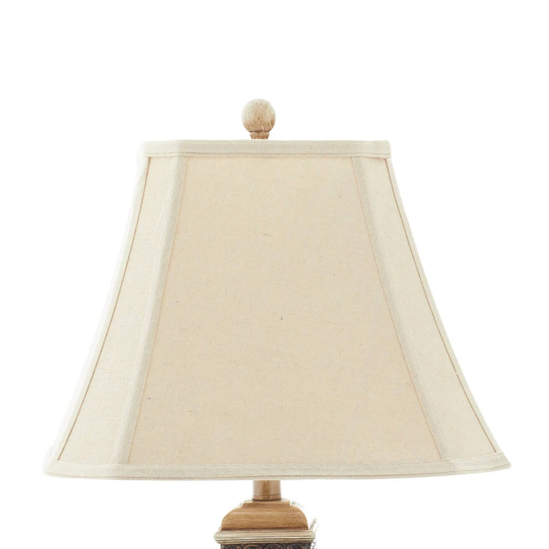 Set of 2 Brown Polystone Rustic Table Lamp, 29"