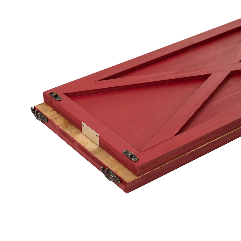 Glitzhome® 32" Red Wooden Tree Collar