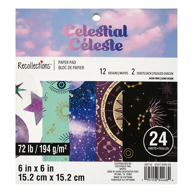 6" x 6" Celestial Paper Pad by Recollections™, 24 Sheets